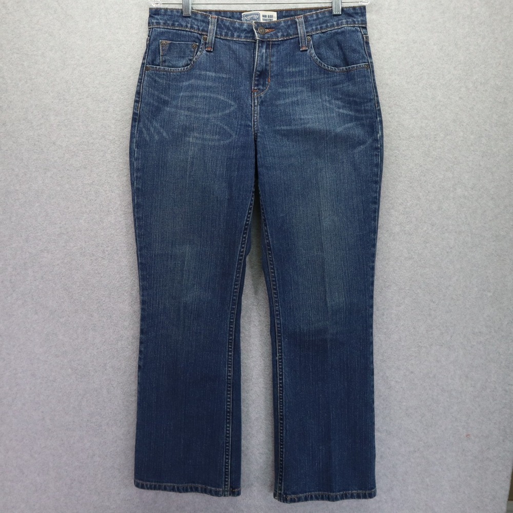 Signature Levi Strauss Jeans Womens 8 Short Mid‎ Rise Bootcut Stretch Denim Blue
